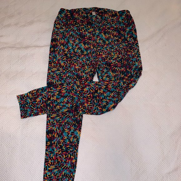 LulaRoe Tall & Curvy Leggings - New w/o tags (never worn), bold 80s/90s pattern - Picture 1 of 3